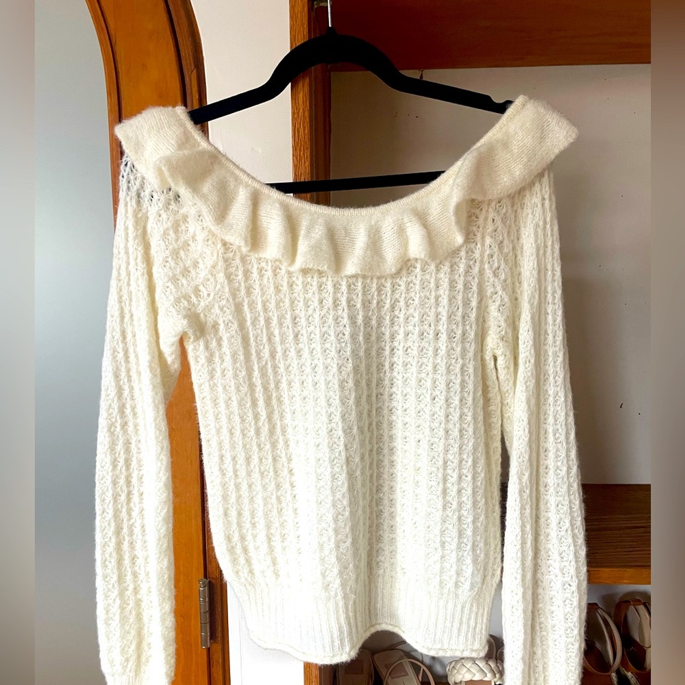Anthropologie Ruffled Sweater - Size Small